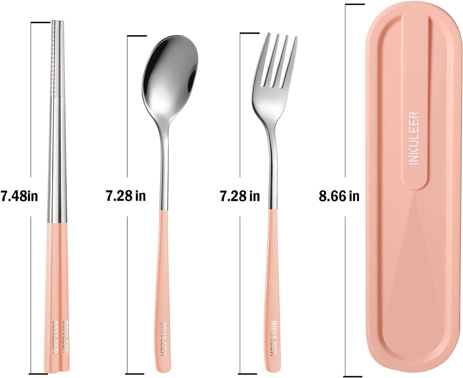 Travel cutlery set, Stainless Steel Cutlery, Reusable utensils set with case, Portable Silverware -18/8 Travel cutlery set, Stainless Steel Cutlery, Reusable utensils set with case, Portable Silverware -18/8